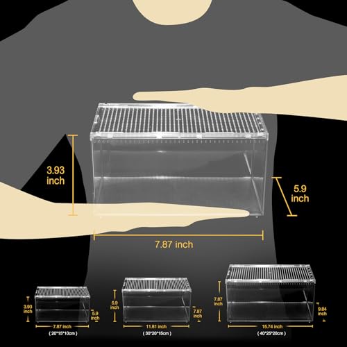 Slide Lid Tank L 11.8x7.8x5.9IN and Reptile Terrarium Kit L 15.6“ x 8“ x 10”