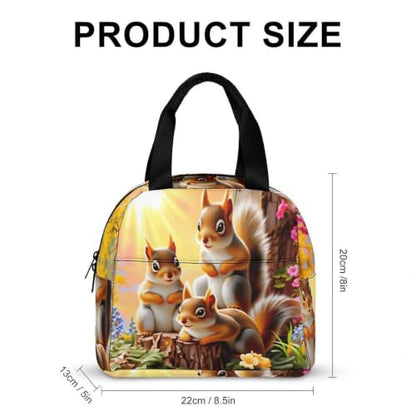 Sunny Garden Squirrel Lunch Bag for Women Men | Insulated Lunch Box Leakproof Food Meal Containers Reusable Foldable 6L Capacity Lunch Tote Bags for Work Picnic Travel - color: style-19
