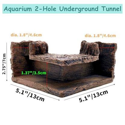 M2cbridge Aquarium Cave Betta Tunnel Driftwood Corners Shrimp House Hideout for Cichlid Breeding(Tree Trunk)