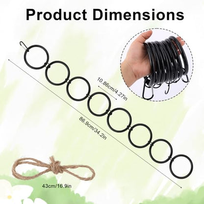 Snake Climbing Rings for Ball Python, 8-Rings Corn Snake Climbing Chain Toys Reptile Enrichment Toys Habitat Perch Tank Enclosure Cage Terrarium Accessories Decor for All Kinds of Small Reptiles