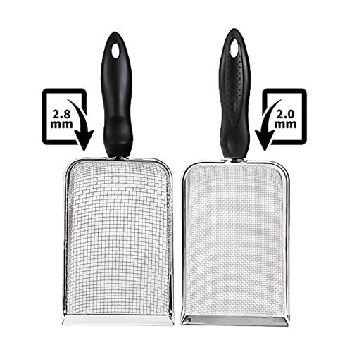 Scoops Terrarium Bedding Sand Sifter Stainless Steel Fine Small Pet Cage Cleaner Shovel - size: 2.8mm hole