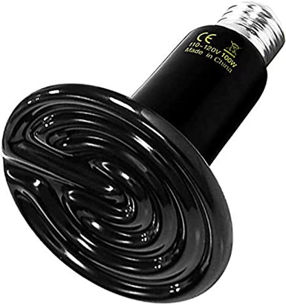 HealSmart Reptile Heat Lamp 100W Ceramic Heat Emitter, No Light Emitting Heat Bulbs for Amphibian Pet Brooder Coop Incubating Chicken, Lizard Bearded Dragon Turtle Snake Terrarium Black - size: 100 Watts, style: D-85mm (3.35") *1 Pcs