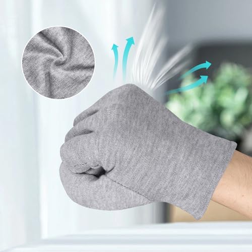 Cotton Work Gloves - 10 Pairs Gray Art Handling Gloves for Men & Women Photography, Handling Jewelry, Film, Photo, Stamp, Coin, Metal Inspection, Large Cotton Gloves for Dry Hands Sleeping - color: Gray, size: L(10 Pairs)