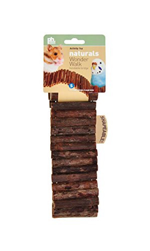 Prevue Pet Products Natural Wonder Walk Ladder - Small Hanging Wooden & Wire Activity Ladder Toy for Small Birds, Gerbils, Hamsters & Mice, Bendable Cage Accessories for Enrichment & Foot Exercise - size: Small