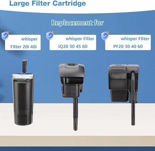xbbwmrs 12-Pack Large Aquarium Filter Cartridges Compatible with Whisper Bio-Bag Power Filters - Assembled
