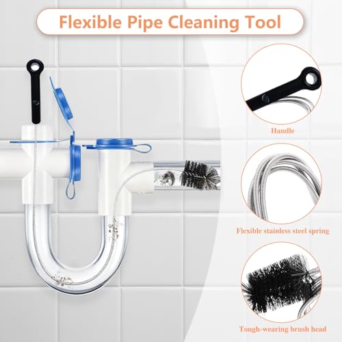 Toilet Auger/Snake Drain Clog Remover Tool Kit | 3 Clog Remover Tools for Blocking and Cleaning Toilets, Kitchen Sinks, Bath Tubs and Sewers,Home essential - style: Toilet Drain Unblocking kit
