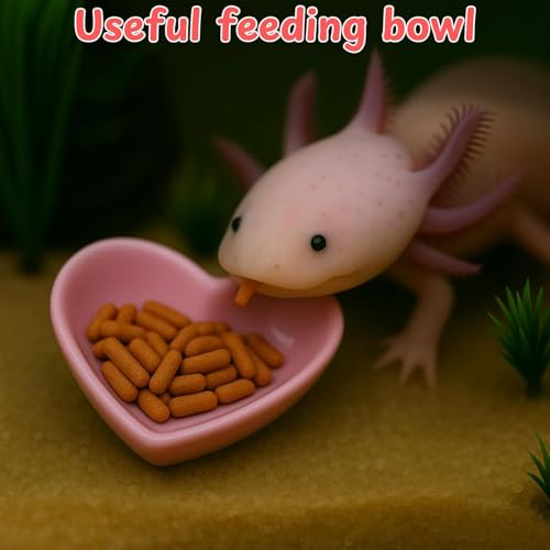 Axolotl Hide Tube Silk Plants and Feeding Bowl for Aquarium, Axolotl Hides Cave Feeding Bowl and Aquatic Green Plant Set, Aquarium Decor, Fish Turtle Tank Accessories Decorations (White, 11 * 3.5in)