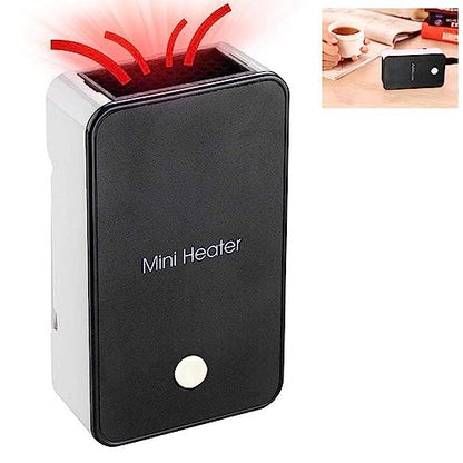 Safety Energy-saving Heater Mini Portable Electric Fan Heater Air Warmer | for Room Office Desktop Black - color: Black