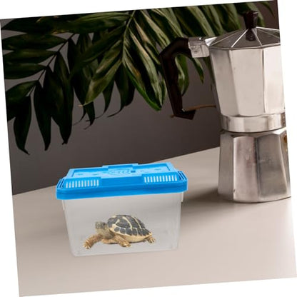 TOYANDONA Portable Transparent Plastic Fish Tank for Small Turtles and Reptiles Easy to Aquarium with Lid Lightweight Travel Container for Pet Transport and Observation