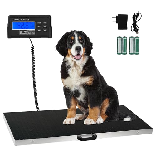 Dog Scale, Dog Scale for Large Breed, Pet, Shipping, 440 Lb, 41x21 Platform | Houseables Livestock, Pet Weight, Animal, Veterinary, Sheep, Goat, Pig, Packages, Weighing, Puppy, Vet, Heavy Duty, Digital
