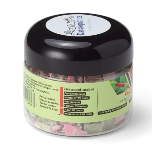 Calcium + Nutrition - For Breeding, Strong Shells, Healthy Molts, 100% Natural, Does Not Dissolve in Water, Fast Sinking For Aquatic Shrimp, Snails, Plecos and more! Biologist Made in USA