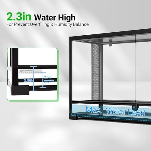 REPTI ZOO 50 Gallon Reptile Glass Tank Terrarium 2 in 1 Side Meshes and Side Glasses Double Hinge Door with Screen Ventilation Tempered Glass 36" x 18" x 17.75" - size: 36" x 18" x 17.75" (50 Gallon)