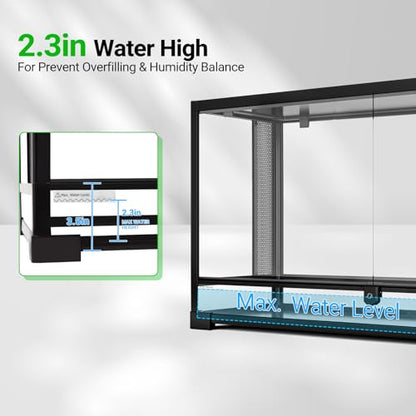 REPTI ZOO 50 Gallon Reptile Glass Tank Terrarium 2 in 1 Side Meshes and Side Glasses Double Hinge Door with Screen Ventilation Tempered Glass 36" x 18" x 17.75" - size: 36" x 18" x 17.75" (50 Gallon)