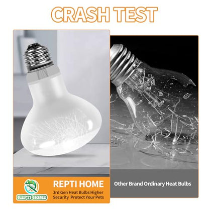 New Upgrade Reptile Heat Lamp Bulb (3rd Gen No Broken), 75W 2 Pack Basking Spot Light for Reptiles & Amphibians,UVA Daylight Heat Bulb for Bearded Dragon, Turtle - color: 75*2