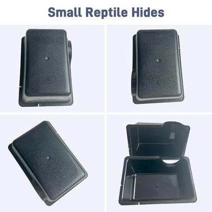 Small 2 Pcs Humid Hideout Cave for Reptiles, Snake Hide for Ball Pythons, Gecko Hide, Leopard Geckos, Bearded Dragons,Compact Terrarium Decor with Easy-Clean Design (6.70"x4.72"x2.56") - size: Small (2 Count)