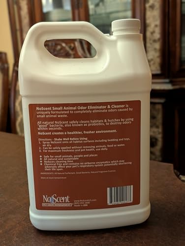 No Scent Small Animal Guinea Pig Cage Cleaner | Hamster & Rabbit Habitat Pet Odor Spray (128 Fl Oz / 3.8 Liter) - size: 128 Fl Oz (Pack of 1)