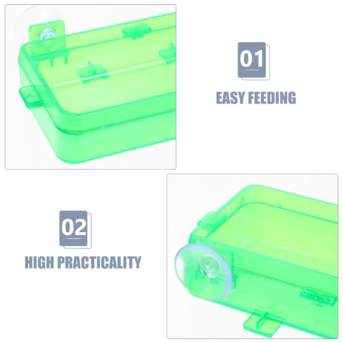 GALPADA Escape Prevention Plastic Reptile Feeder Bowl for Lizards and Snakes, Easy to Clean Light Green Feeding Dish Suitable for Bearded Dragon and Gecko Terrariums