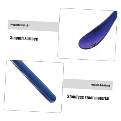 COLLBATH 2pcs Reptile Food Feeding Spoon Stainless Steel Lizard Reptile Dish Small Pet Feeding Tool Food Scoops for Animals - color: Blue