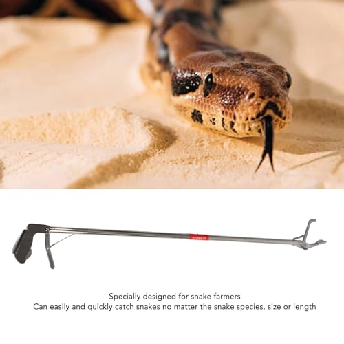 Folding Snake Grabber Tool, Extra Long Self Locking Stainless Steel Reptile Grabber Catcher, with Safe Handling Tool, Easy to and Maintain for Snake Farmers