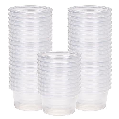 AIICIOO Gecko Feeder Ledge Cup 1oz Plastic Bowls 50 Pack Reptile Food Feeder Water Dish Ledge Accessories Bowls for Crested Gecko Lizards Chameleon Spiders Snake Frogs - size: Feeding Cup 50Pcs
