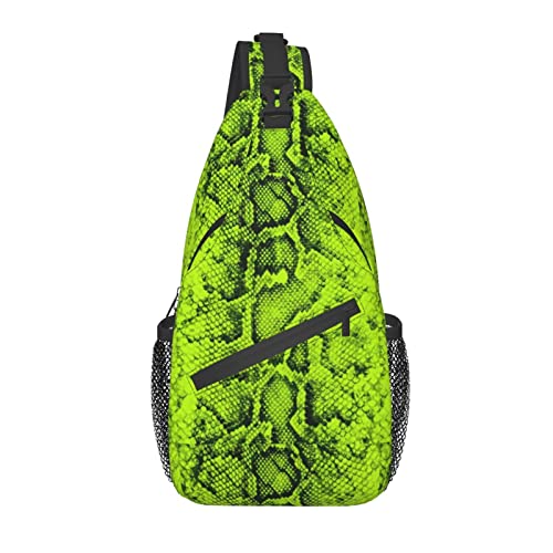 Snake Skin Sling Bag Animal Crossbody Chest Daypack Casual Backpack Women Shoulder Bag For Travel Picnic - color: Snake 04