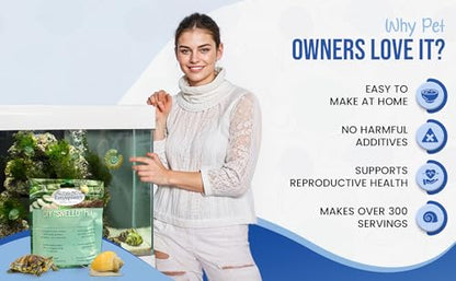 Nourish Snello Powder - for Snails, Shrimp, Plecos, Turtles - Complete Diet - Real Veggies & Proteins - NO Fillers - Easy to Make - No Bad Smell - USA Biologist Made.