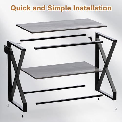 fishkeeper Heavy Duty 50 Gal Aquarium Stand with Charging Station, 720LBS | High Load-Bearing Capacity Fish Tank Stand, 2-Tier Storage Shelves with USB Ports & Outlets for Reptile/Turtle/Terrarium Tank - size: 50 Gallon with Power Outlet