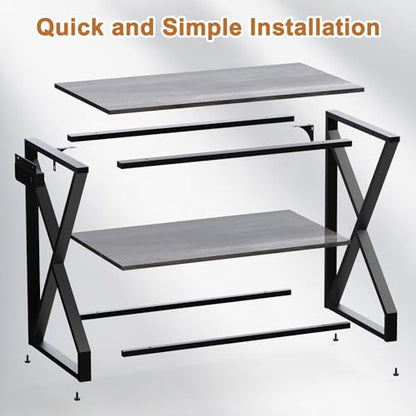 fishkeeper Heavy Duty 50 Gal Aquarium Stand with Charging Station, 720LBS | High Load-Bearing Capacity Fish Tank Stand, 2-Tier Storage Shelves with USB Ports & Outlets for Reptile/Turtle/Terrarium Tank - size: 50 Gallon with Power Outlet