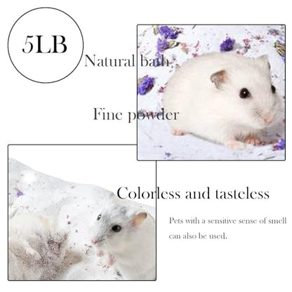 Hamster Bath Sand,5LB Dust Free Hamsters Bathing Sand Natural Petals Scented Desert Sand or Potty Litter Sand for Chinchilla Guinea Pigs Gerbil Mice Small Animals