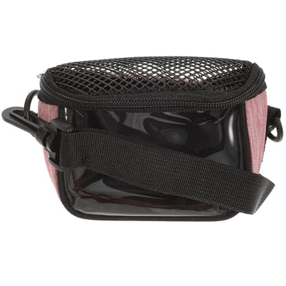 GLEAVI Small Animal Carrier Bag Portable Outdoor Guinea Pig Pouch with Breathable Mesh, Pink Beige S Size, Travel Handbag for Hamsters Squirrels Hedgehogs and Chinchillas