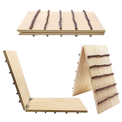 Hamiledyi Rabbit Ramp Wooden Cage Bridge Guinea Pig Ramp Rodents Climbing Ladder for Bunny Chinchilla Ferret Squirrel Hedgehog Rat