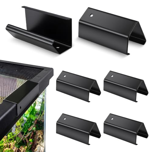ETZ Reptile Terrarium Covers Heavy Duty Screen Clips 6 Pack for 5-29 Gallons, Aquarium Lid Clip, Reptile Tank Clips to Hold Screen for Prevent Reptiles from Escaping the Terrarium