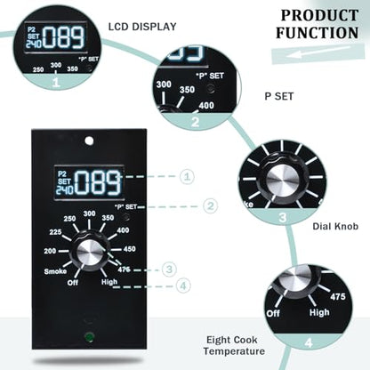 Upgrade Control Board Compatible with Pit Boss Pellet Grill, Panel Kit | PB700R1 700FB PB820 PB820d PB340 440D Replacement Parts, Temperature Controller, Grill Repair Accessory，Sensor Probe Kit. - style: Compatible with Pit Boss Pellet Grill Control Board