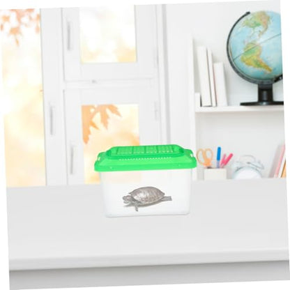 ibasenice Portable and Turtle Feeding Box Transparent Reptile Habitat for Small Pets Lightweight Handheld Aquarium for Hamsters and Tortoises Versatile Animal Transport Container