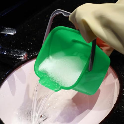 Lallisa 12 Pcs 3 Quart Cleaning Bucket Small Sanitizing Square Bucket Detergent Pail for Home Office Commercial Restaurant Kitchen Bathroom School (Red Green Blue) - color: Red Green Blue