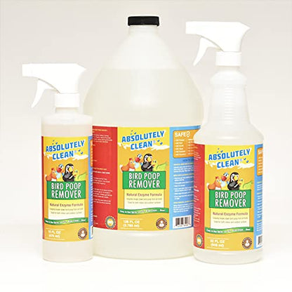 Absolutely Clean Amazing Bird Poop Remover - Just Spray/Wipe - Safely & Easily Removes Bird Messes - Use Indoor/Outdoor - Made in The USA - size: 128 Fl Oz (Pack of 1)