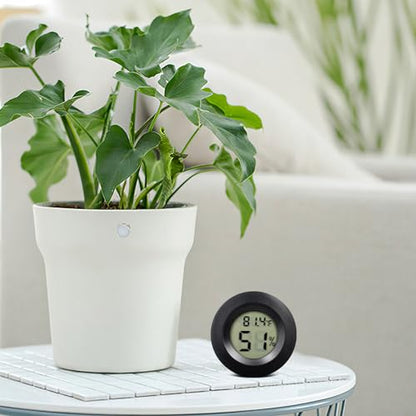 10 Pack Mini Hygrometer Thermometer - Digital Hygrometer Gauge LCD Monitor Temperature Humidity Meter Indoor Room Round Humidity Temperature Gauge for Greenhouse Home Kitchen - color: Black