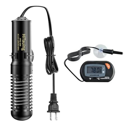 HiTauing Small Aquarium Heater 25W, Constant Temperature 78℉ Fish Tank Heater with Digital Thermometer, Submersible Betta/Turtle Tank Heater for Freshwater and Saltwater Tanks