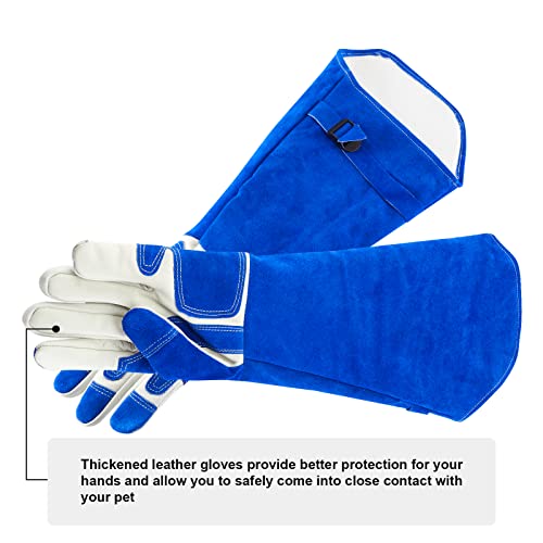 AOWPFVV Animal Handling Gloves Bite Proof for Dogs,Cats, 23.6in Large | Falconry,Birds,Snake,Reptile,Vets, Groomers & Animal Control - color: Pet Grooming Gloves