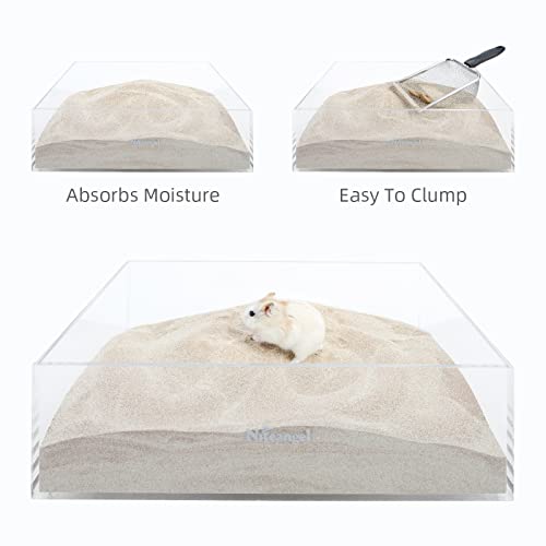 Niteangel Hamster Desert Bath Sand | No-Dust Bath or Potty Litter for Hamsters, Chinchillas, Gerbils, Mice, Degus and Other Small Pets (Desert Sand & Zeolite Particles, 2.5LB/40oz) | Helps Odor Control & Remove Excess Grease - Potty Litter Sand for Hamste