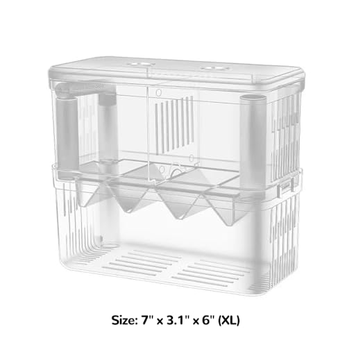 J-star Extra Large Fish Breeder Box for Aquarium Tank, Acrylic Breeding Box for Guppy/Betta/Shrimp/Clownfish, Baby Fish Hatchery & Isolation Tank - size: X-Large
