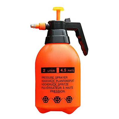 1 Pcs Garden Pump Sprayer, 0.5Gallon/68oz Hand-held Lawn Pressure Orange Spray Bottle with Adjustable Nozzle (FKM Gasket Update) - color: Orange