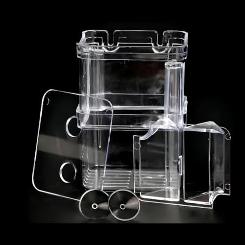 in-Tank Aquarium Breeder Box for Fish Tank, Breeding Incubator for Small Fish Hatchery, Acrylic Divider for Shrimp Clownfish Aggressive and Injured Fish, Can Connect Air Pump (Small)