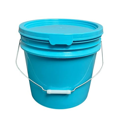 3.5 Gallon Bucket with Lid - Durable All Purpose Pail Food Safe, BPA Free, Commercial Grade (Aqua, 1) - color: Aqua
