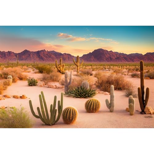 Desert Reptile Habitat Background Arid Landscape of Hot Sahara Desert Terrarium Background Desert Cacti and Sand with Dunes Aquarium Background Natural Hot Desert Fish Tank Background Vinyl 24x16in - color: Cacti Green, size: 24(W)x16(H)in