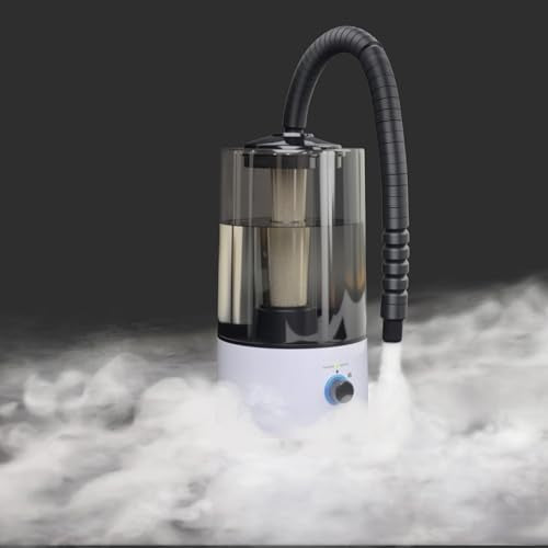 4L Reptile Humidifier Fogger with Extended Hose - Adjustable & Quiet Fogger | Mister for Chameleon, Bearded Dragon, Amphibians - Large Capacity(Black) - color: White+Black