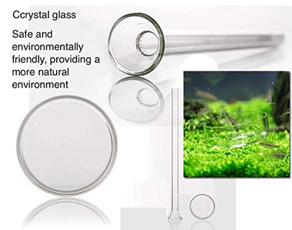 Aquarium Shrimp Feeding Tube and Dish, Clear Crystal Glass Fish Tank Shrimp Feeder Tube Tray - size: 8" + 1 Tray