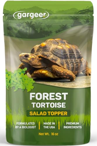 Gargeer 16oz Forest Tortoise Salad Topper. Enhanced Appetite, USA Made | Black soldier fly larvae, dried fig & floral topper! Boosts forest tortoise appetite with protein, fiber & vitamins - size: 1 Pound (Pack of 1)