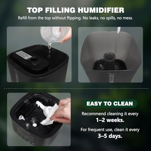 Coospider Reptile Fogger Humidifier, Automatic Humidifiers for Reptiles Tank, Terrarium Humidifiers with Dual Hose Timer Humidity Control, Reptile Mister for Amphibians Herps Vivarium (5L/1.32Gallon) - size: 5L/1.32Gallon-Dual-UP