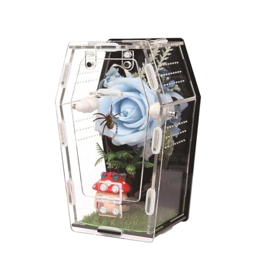 Clear Acrylic Reptile Enclosure with Magnetic Front Opening, Ventilated Small Pet Habitat and Breeding Box for Lizards, Geckos, Spiders, Insects and Amphibians, 7.09 x 3.94 x 2.68 Inches